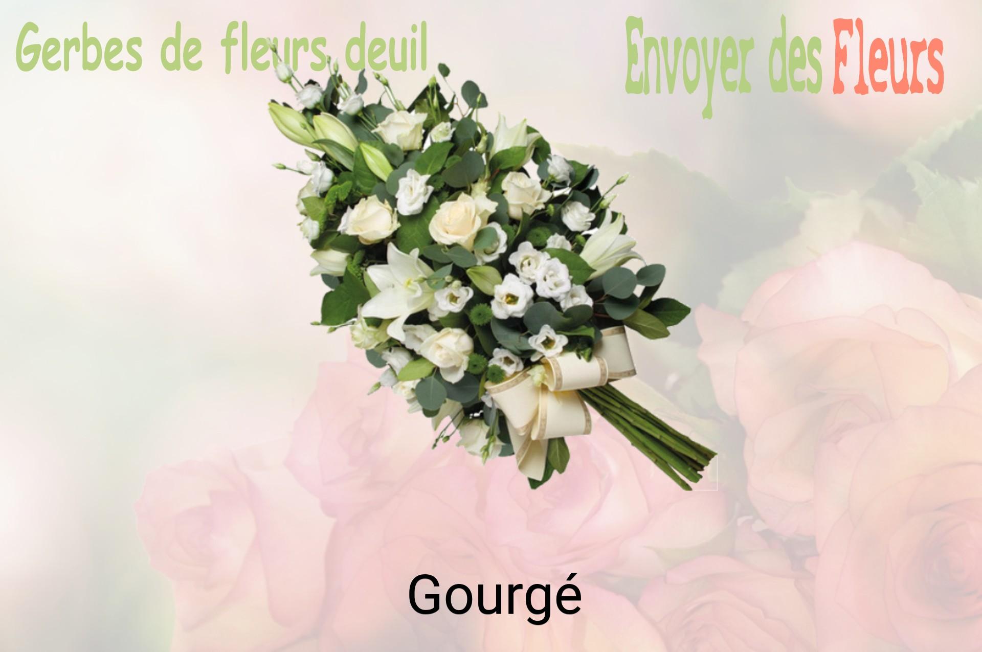Gerbe de fleurs de deuil livrée à Gourgé